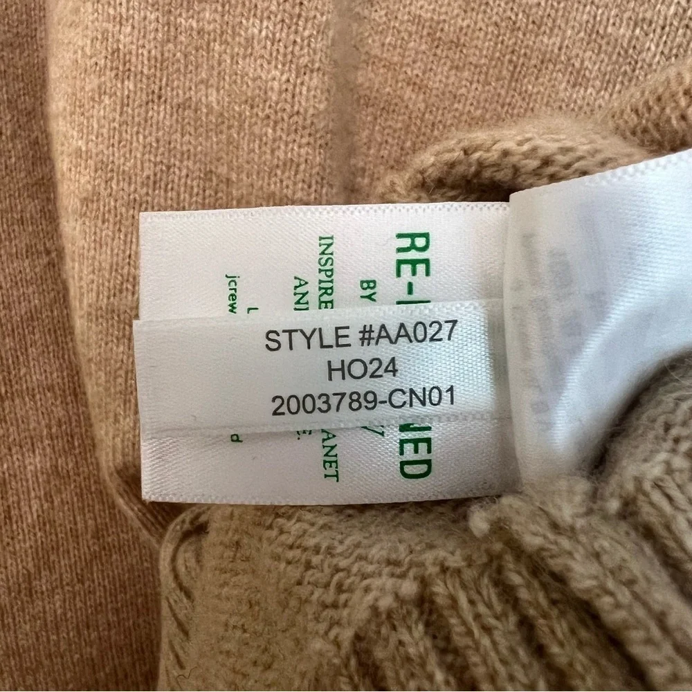 J. Crew Classic Crewneck Wool Blend Sweater Men’s XL Beige Tan Preppy Old Money